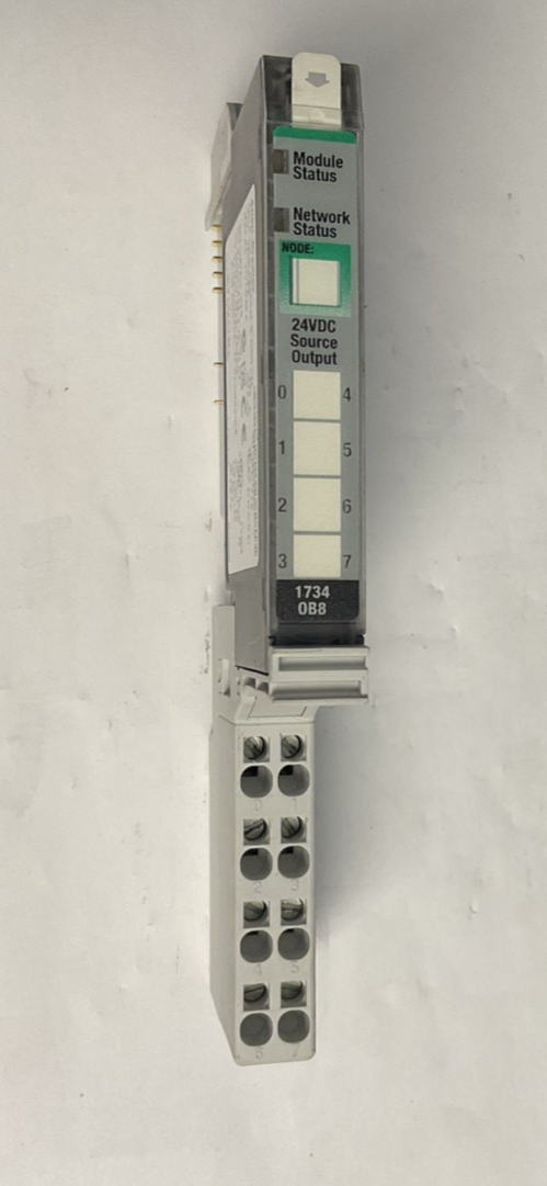 ALLEN BRADLEY 1734-OB8 PLC MODULE SER.C W/1734-TOP BASE SER.A ***LOTOF3***