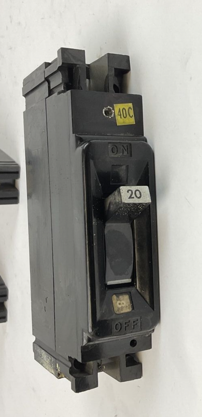FEDERAL PACIFIC ELECTRIC NEF213020 CIRCUIT BREAKER 1POLE 277VAC 20A***LOTOF3***