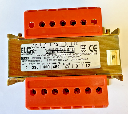 ELCA TMS075+30440205 TRANSFORMER 75VA 50/60HZ 460V 2A