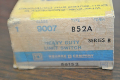 SQUARE D 9007 B52A, Ser. B HEAVY DUTY LIMIT SWITCH / NEW SURPLUS