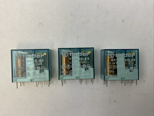 FINDER TYPE 40.52 RELAY 5A 250VDC (LOT OF 3)