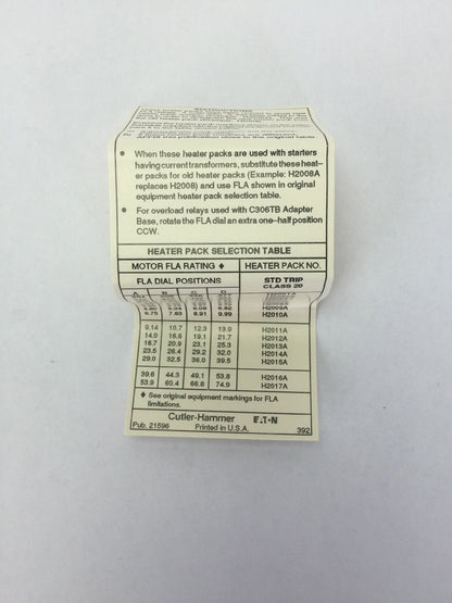 CUTLER HAMMER H2003A-3 FREEDOM SERIES HEATER PACK (SET OF THREE) .560-.830