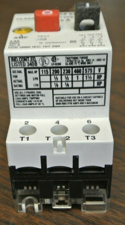 SQUARE D 2520 MP 1.6 MOTOR PROTECTIVE SWITCH / 1.6 - 2.4A / NEW SURPLUS