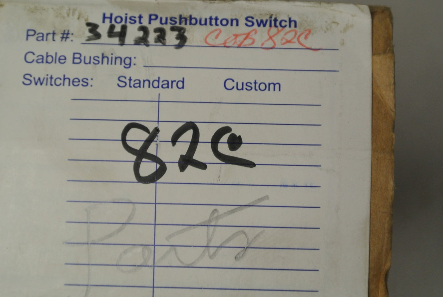 DRIVECON 4-BUTTON PENDANT PARTS / HOIST PUSHBUTTON SWITCH / NO BACK / COB82C ?