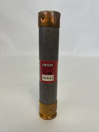 BUSS LPS-RK-40 LOW-PEAK DUAL ELEMENT TIME DELAY FUSE 600VAC 40AMP (LOT OF 10)