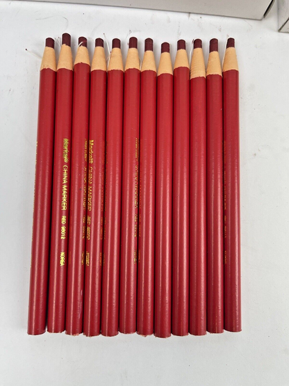 MARKAL *LOT OF 6 BOXES OF 12 (72 TOTAL)* - RED CHINA MARKERS - PEEL OFF WAX PENC