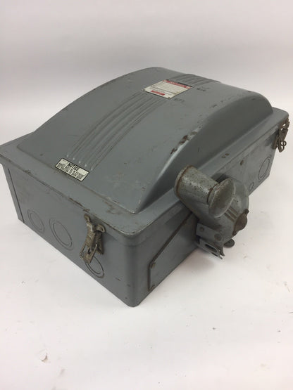 WESTINGHOUSE AHU363 HEAVY DUTY SAFETY SWITCH 600 VAC 100 AMP NEMA 1A