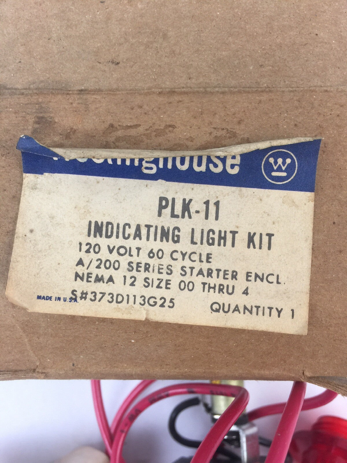 WESTINGHOUSE PLK-11 INDICATING LIGHT KIT 120C 60CY