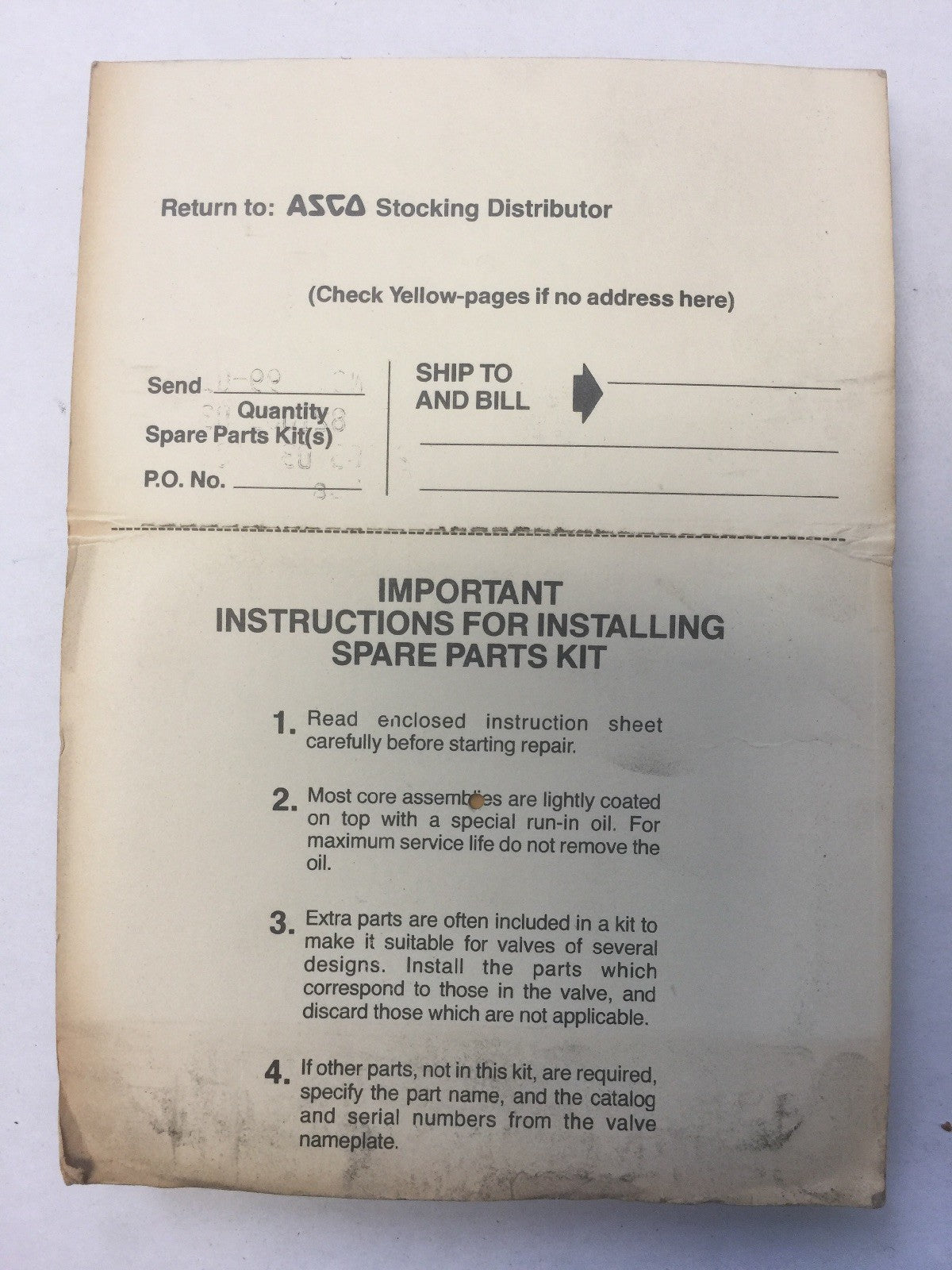 ASCO RED HAT 99-019 SPARE PARTS KIT