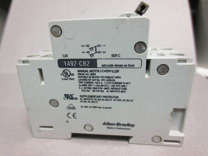 ALLEN-BRADLEY 1492-CB2 Ser. C - 2-POLE CIRCUIT BREAKER, 10A, 3HP