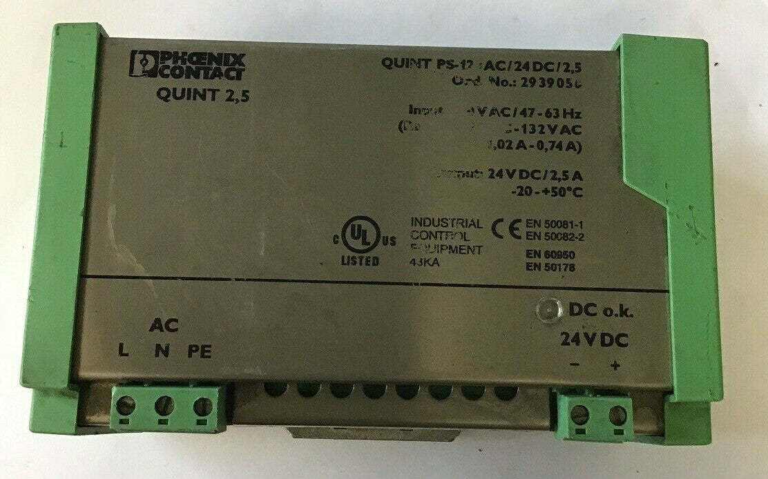 PHOENIX CONTACT 78-102-4300 QUINT PS-120AC/24DC/2,5 POWER SUPPLY