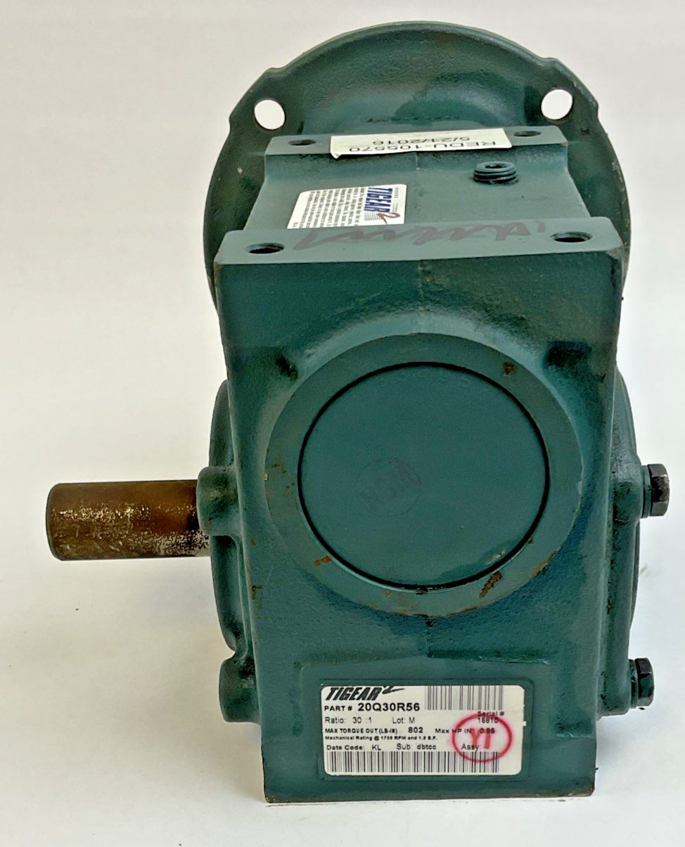 DODGE TIGEAR 20Q30R56 GEAR REDUCER 30:1 1750RPM 0.96HP *HAS SHELF WEAR*