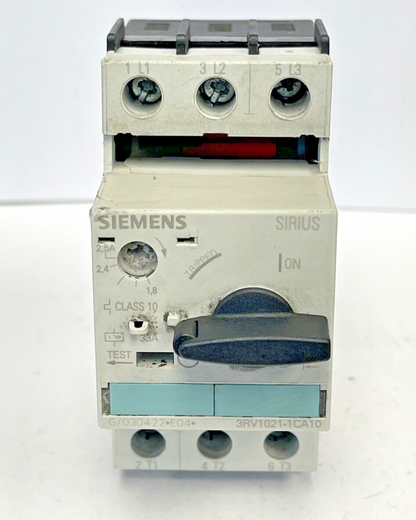 SIEMENS - 3RV1021-1CA10- CIRCUIT BREAKER / MOTOR PROTECTOR