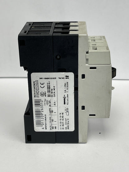 SIEMENS - 3RV1011-0KA10 - Motor breaker; 0.37kW; 220÷690VA; DIN; SHt cir.rel 16A