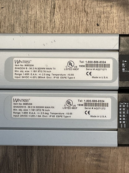 WINTRISS SHADOW 8 9685206 LIGHT CURTAIN TRAINSMITTER + RECEIVER 24VDC