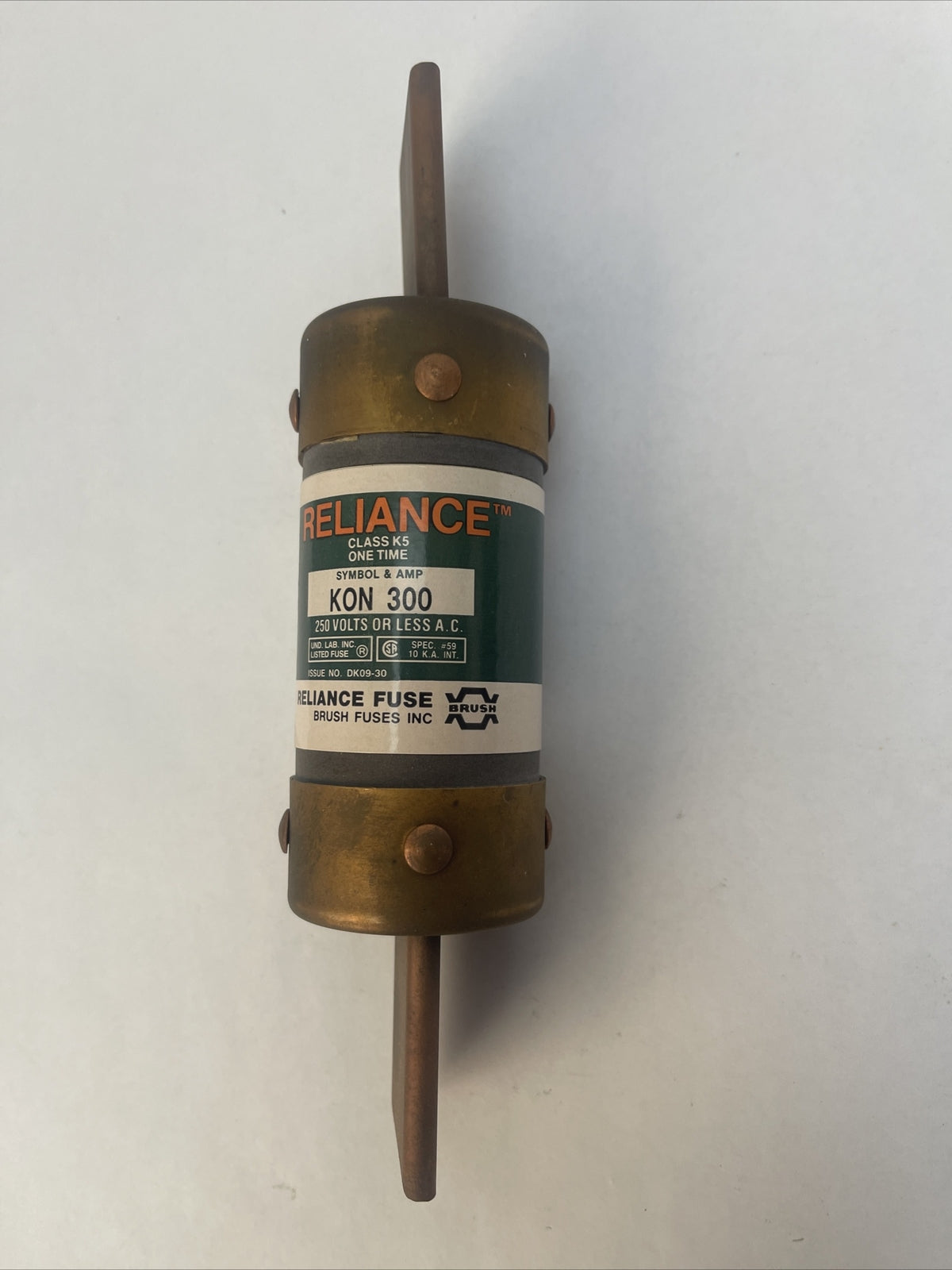 BRUSH RELIANCE KON300 ONE TIME CLASS RK5 FUSE 250VAC 300AMP