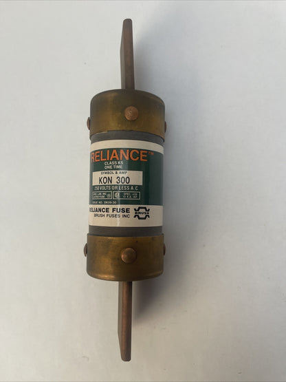 BRUSH RELIANCE KON300 ONE TIME CLASS RK5 FUSE 250VAC 300AMP