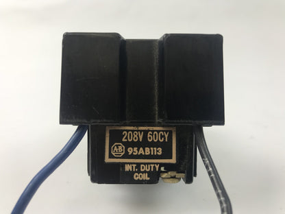 ALLEN BRADLEY 95AB113 COIL, 208V @ 60Z, INT. DUTY COIL, USED GOOD CONDITION
