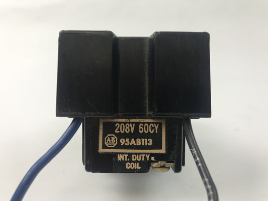 ALLEN BRADLEY 95AB113 COIL, 208V @ 60Z, INT. DUTY COIL, USED GOOD CONDITION