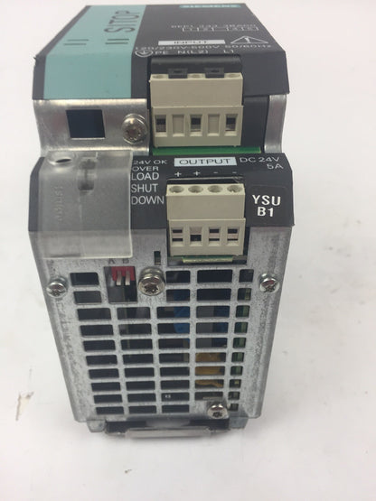 SIEMENS 6EP1333-3BA00 POWER SUPPLY INPUT 120-230/230-500VAC OUTPUT 24VDC/5A/120W