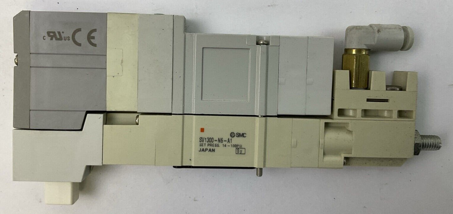 SMC SV1400-5FUD SOLENOID VALVE 24VDC SV1300-N6-A1 INTERFACE REGULATOR 14-100PSI