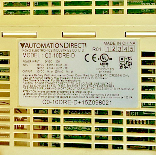 KOYO C0-10DRE-D PLC ETHERNET MODULE AUTOMATION DIRECT  24VDC 20W CLICK