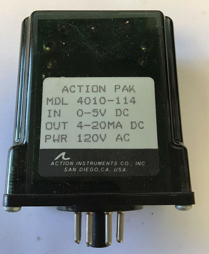 ACTION PAK MDL 4010-114 CONTROL RELAY  120VAC