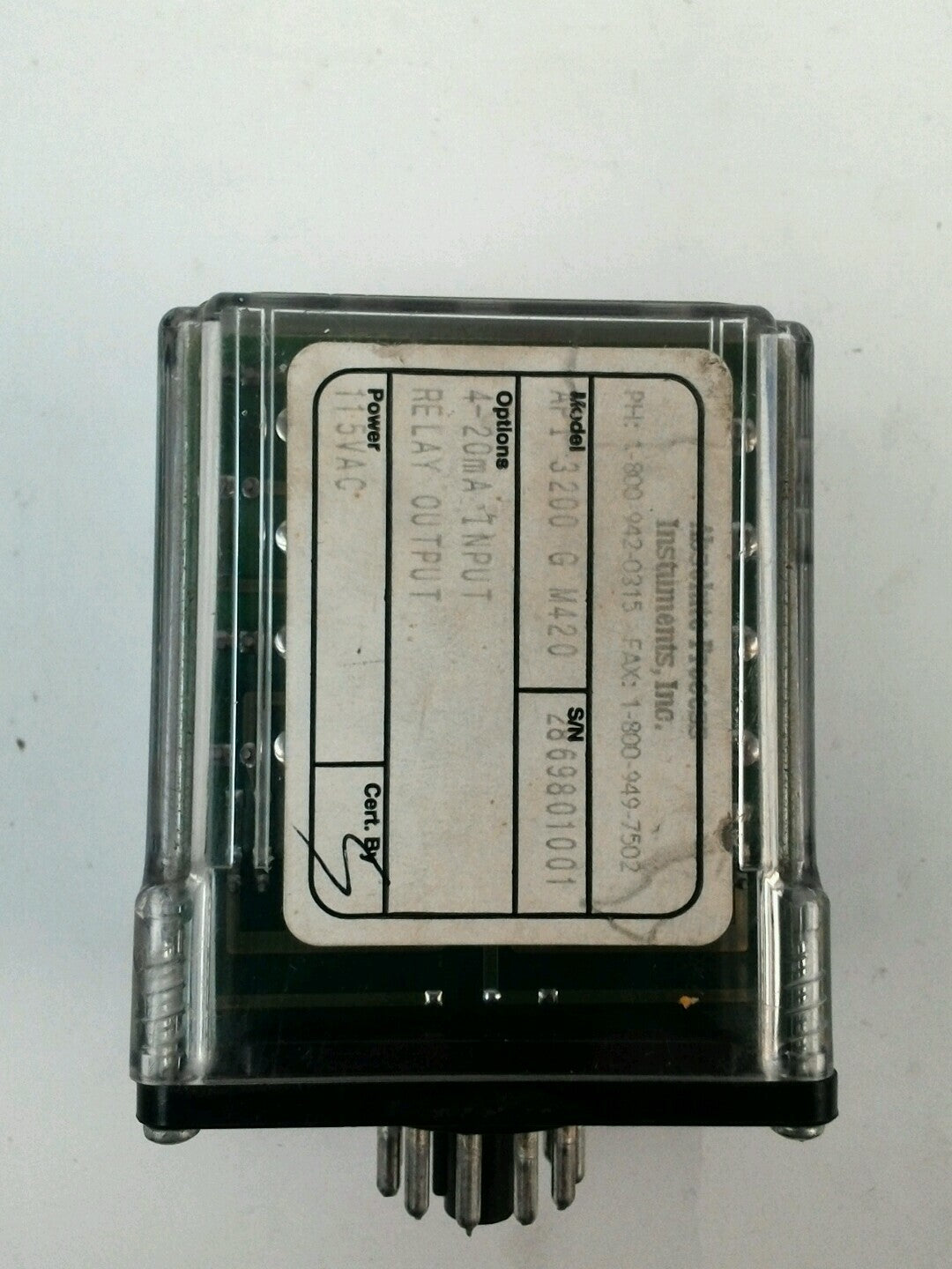 AP1 3200 G M420 ABSOLUTE PROCESS INSTRUMENTS 4-20mA INPUT RELAY OUTPUT  115VAC