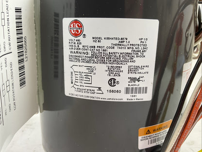 US MOTORS K55HXTED-8579 1/3HP 460V 60HZ 1.0 AMPS 825RPM CONDENSER FAN MOTOR