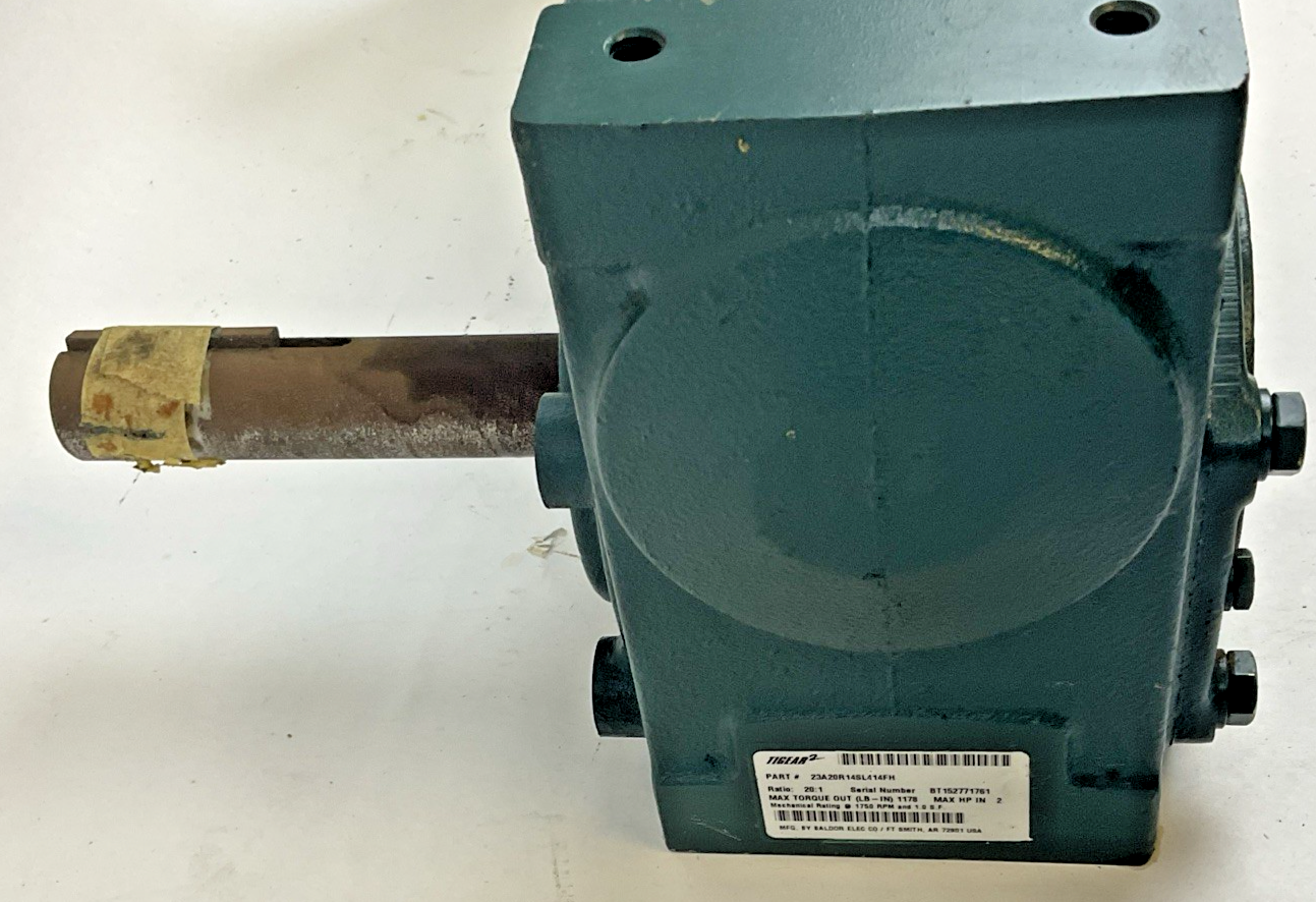 DODGE 23A20R14SL414FH GEAR REDUCER 20:1 1750RPM 2HP *HAS SHELF WEAR*