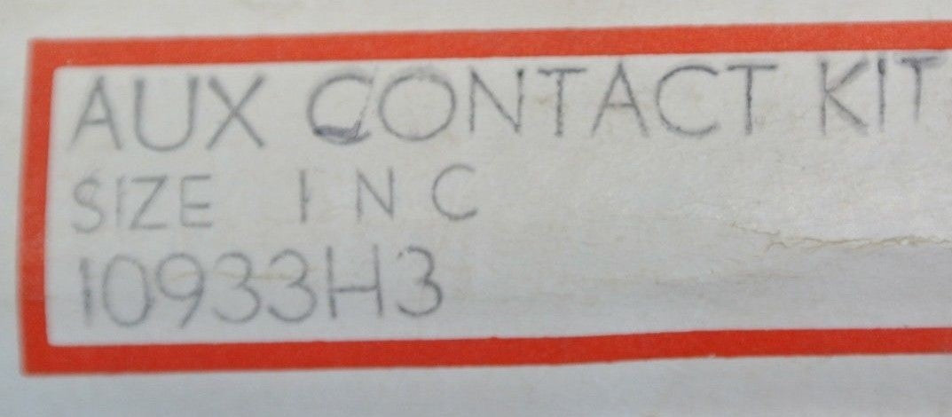 LOT of 3 CUTLER-HAMMER 10933H3 AUXILIARY CONTACT KIT / SIZE 1 / N.C. NEW SURPLUS
