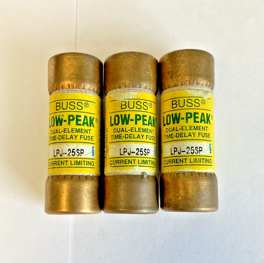 Bussmann Low-Peak LPJ-25SP 25A 600V Fuse "Lot of 3"
