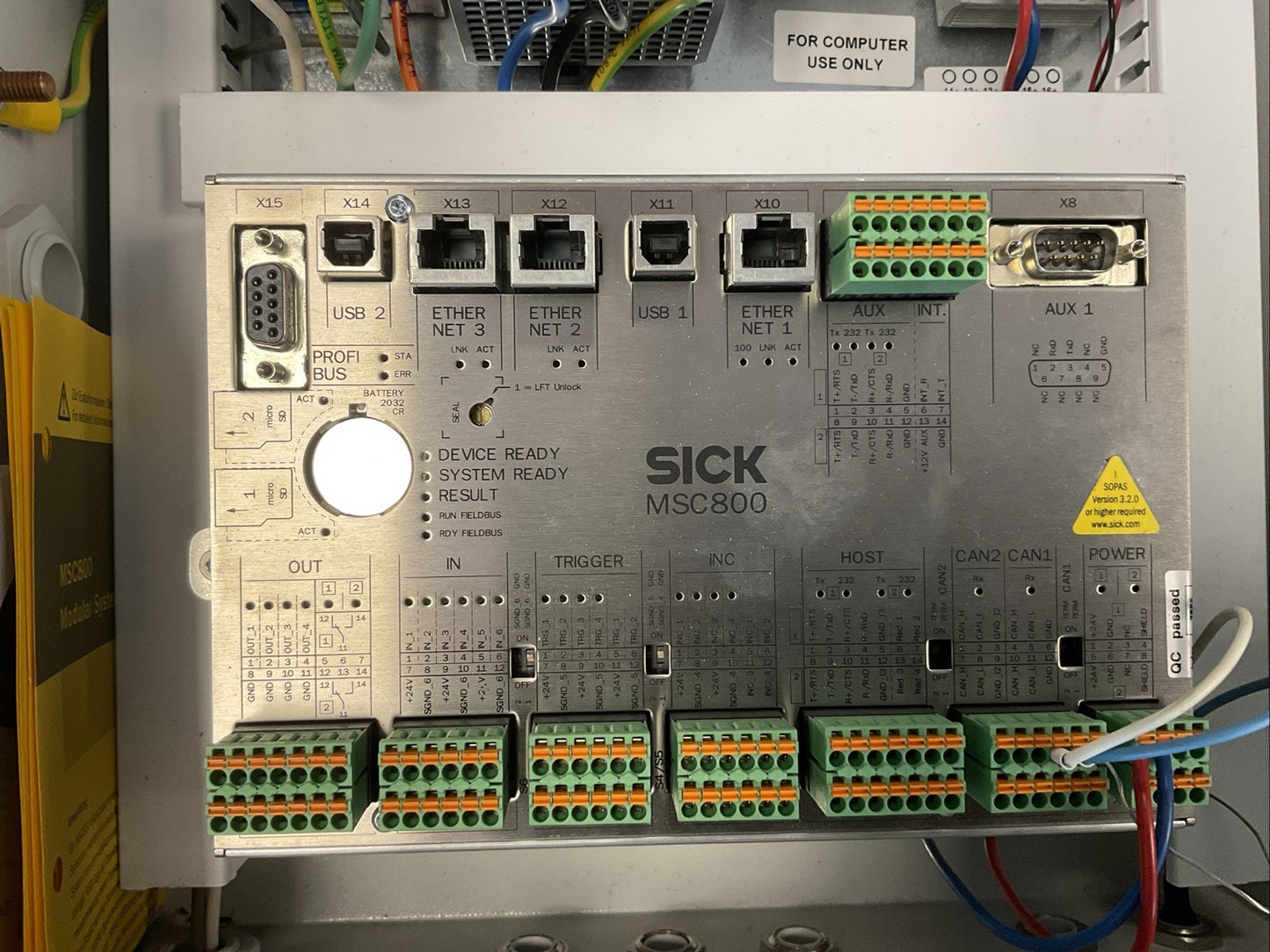 SICK MSC800-1120T00 1054307 MODULAR SYSTEM CONTROLLER INPUT 120VAC 50-60HZ