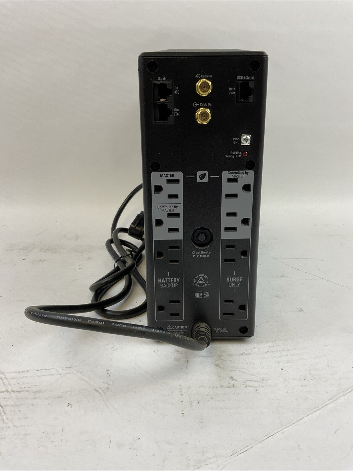 APC BR1000G POWER-SAVING BATTERY BACKUP OUTPUT CAPACITY 1000VA / 600WATTS
