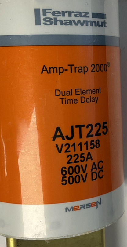 FERRAZ SHAWMUT AJT225 FUSE 600VAC 500VDC AMP-TRAP 2000 CLASS J 225A