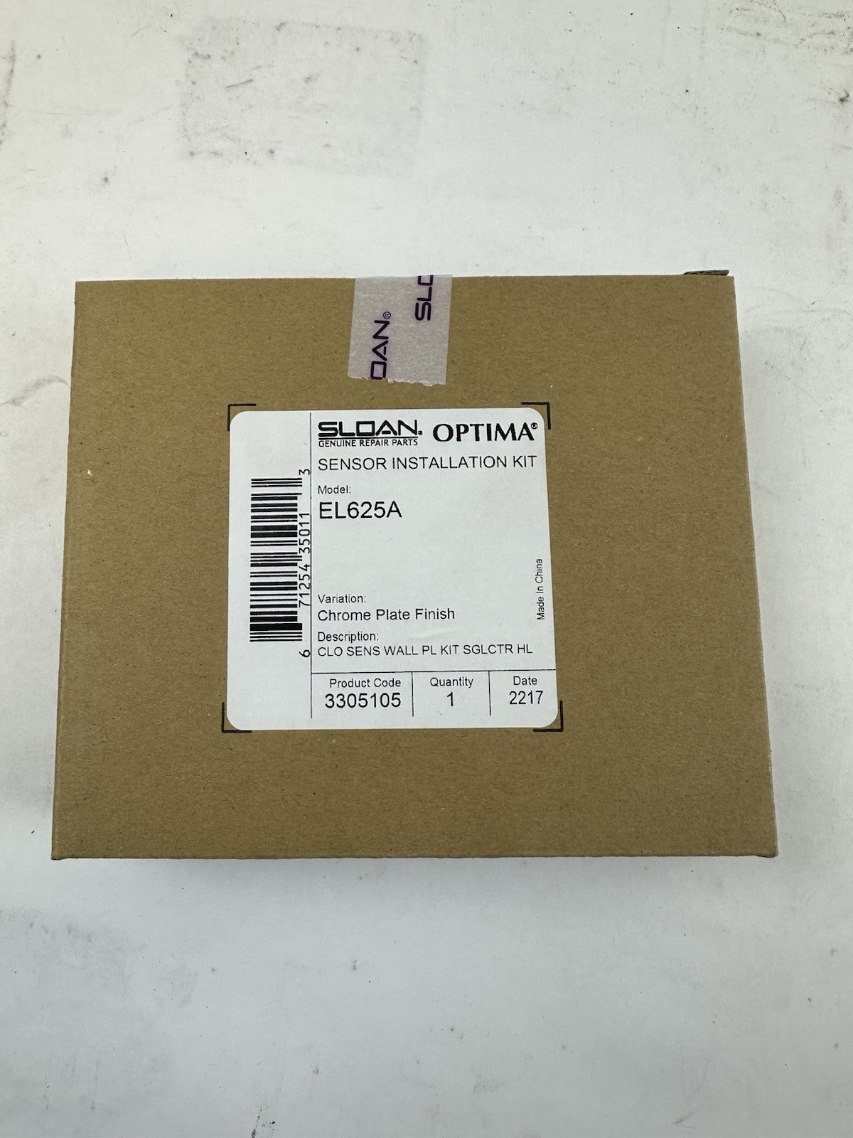 SLOAN EL625A OPTIMA CHROME SENSOR INSTALLATION KIT PLATE