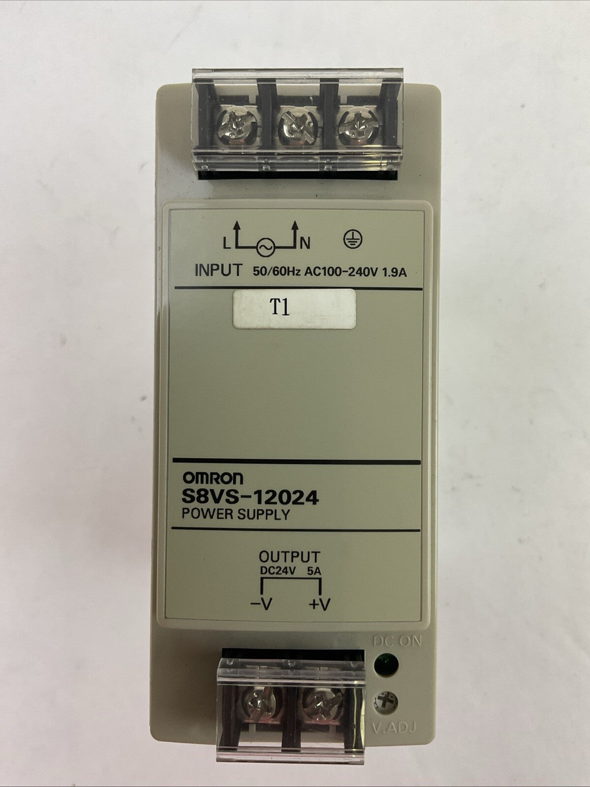 OMRON S8VS-12024 POWER SUPPLY OUTPUT 24VDC 5A INPUT 100-240VAC 50/60HZ 1.9A