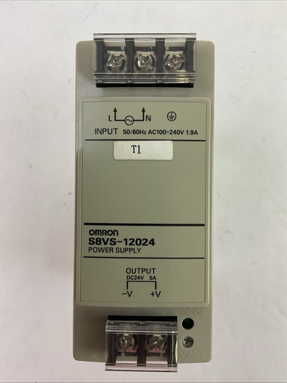 OMRON S8VS-12024 POWER SUPPLY OUTPUT 24VDC 5A INPUT 100-240VAC 50/60HZ 1.9A
