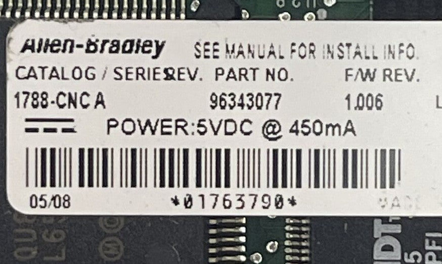 ALLEN BRADLEY 1788-CNC INTERFACE CARD SER A F/W REV 1.006 5VDC