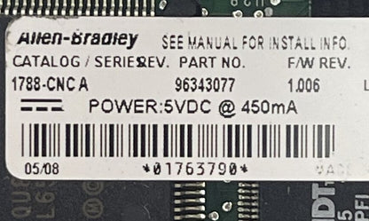 ALLEN BRADLEY 1788-CNC INTERFACE CARD SER A F/W REV 1.006 5VDC