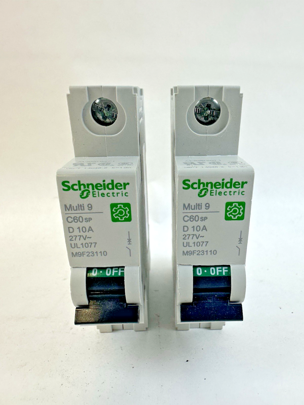 SCHNEIDER ELECTRIC M9F23110 BREAKER 1POLE 10AMP 277V LOT OF 2