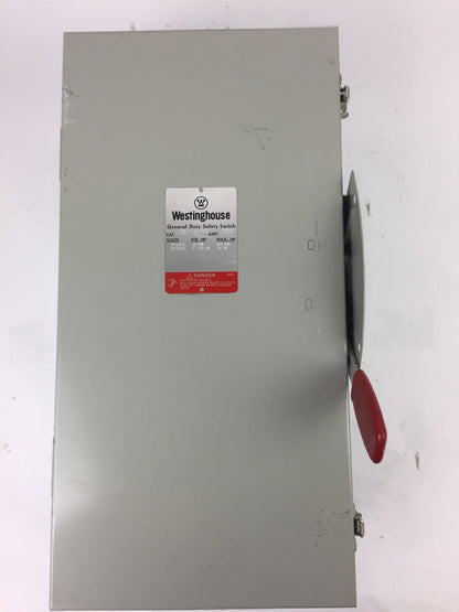 WESTINGHOUSE RGFN323N TYPE 3R RAINPROOF 100 AMP 240 VAC SAFETY SWITCH