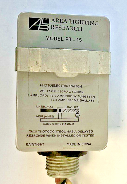 AREA LIGHTING RESEARCH PT-15 PHOTOELECTRIC SWITCH 120VAC 50/60HZ