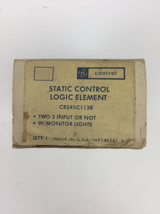 GE CR245C113B STATIC CONTROL LOGIC ELEMENT TWO 3 INPUT OR NOT W/MONITOR LIGHTS