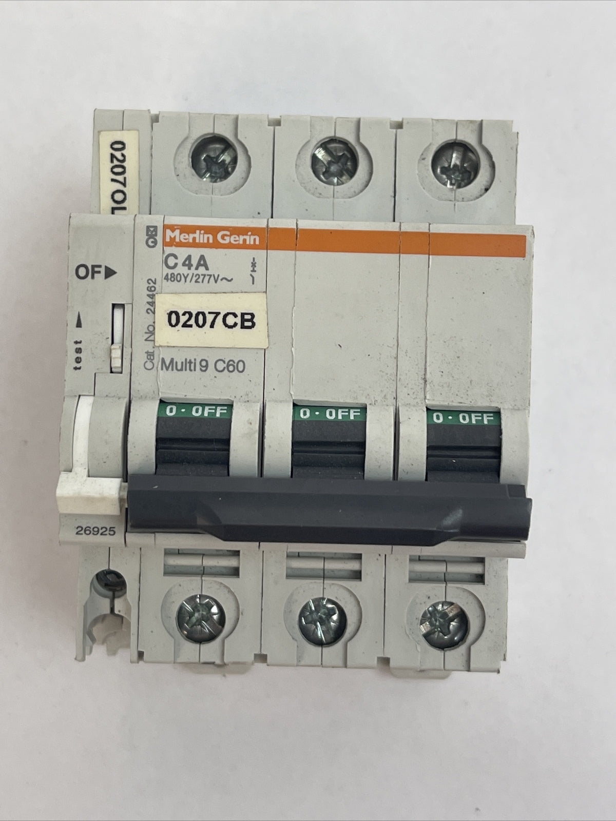 MERLIN GERIN 24462 CIRCUIT BREAKER 4AMP 480Y/277VAC 26925 AUXILIARY SWITCH