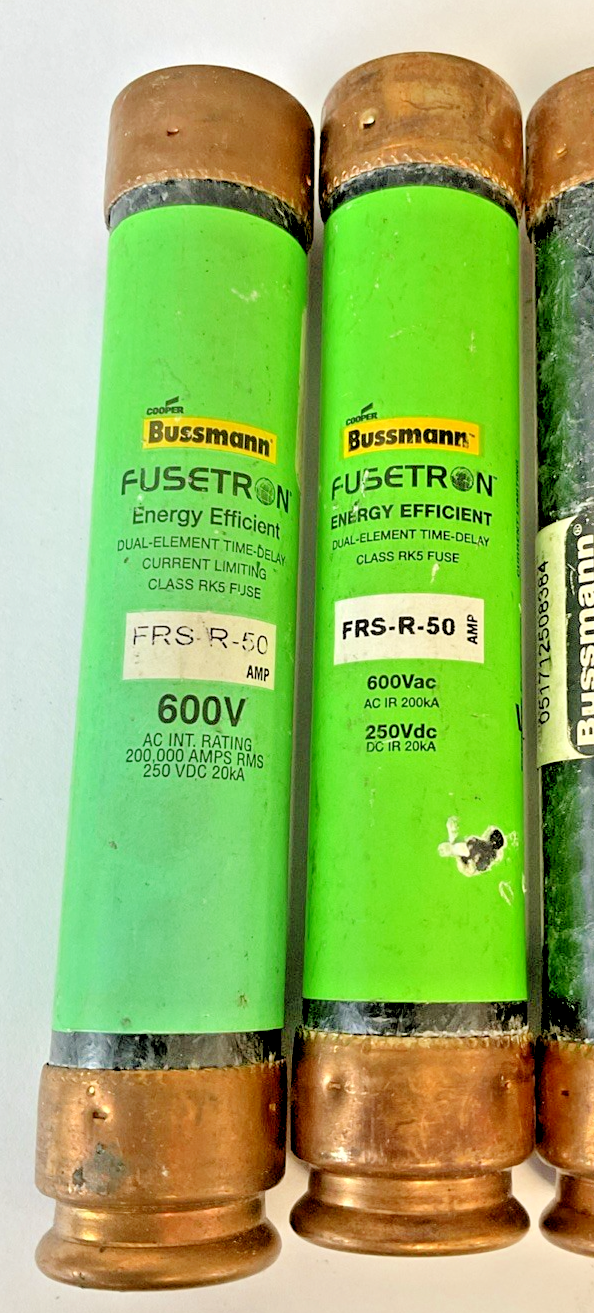 BUSSMANN FRS-R-50 FUSETRON FUSE CLASS RK5 600VAC 250VDC ***LOTOF6***