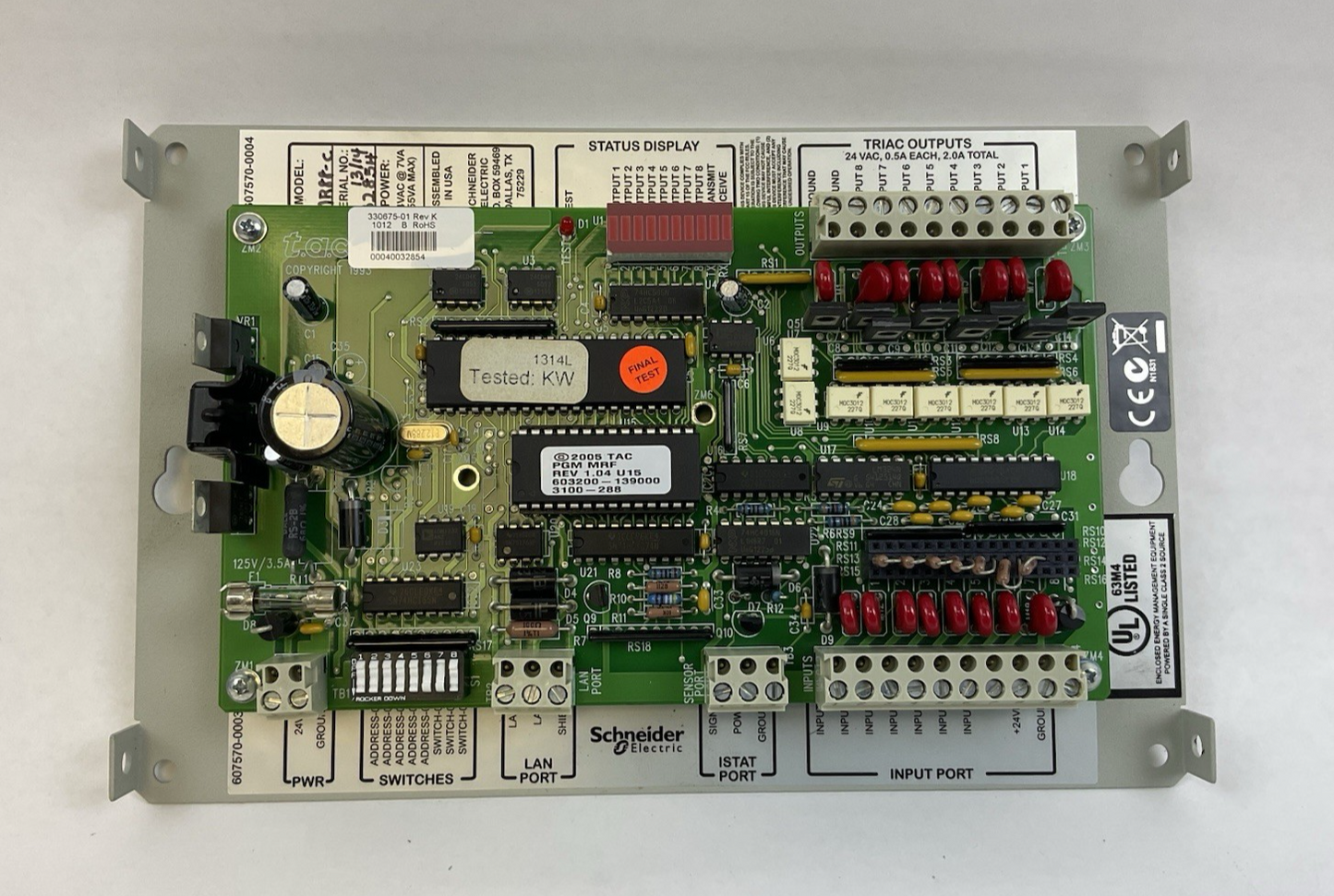 TAC/SCHNEIDER CSI SYSTEMS MR88-C MICRO REGULATOR CONTROL BOARD 330675-01