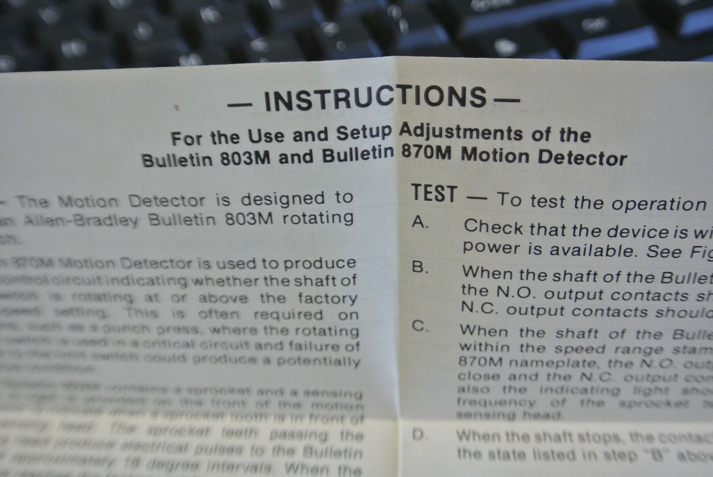 ALLEN-BRADLEY 870M-ZOD96 Ser. A / MOTION DETECTOR 30-50 RPM / 120V / NEW SURPLUS