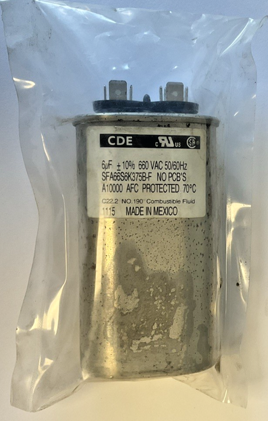 CDE SFA66S6K375B-F CAPACITOR 6UF 660VAC 50/60HZ