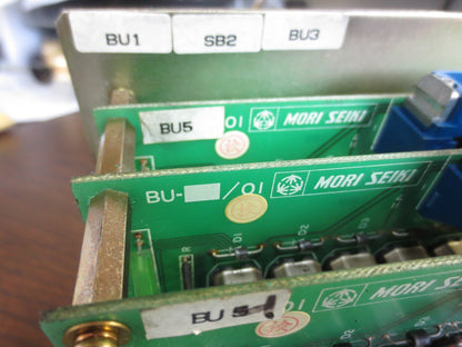 MORI SEIKI D-0204 BU1 SB2 BU3 BU5 CIRCUIT BOARDS (3) / RELAY CONTROL ASSEMBLY